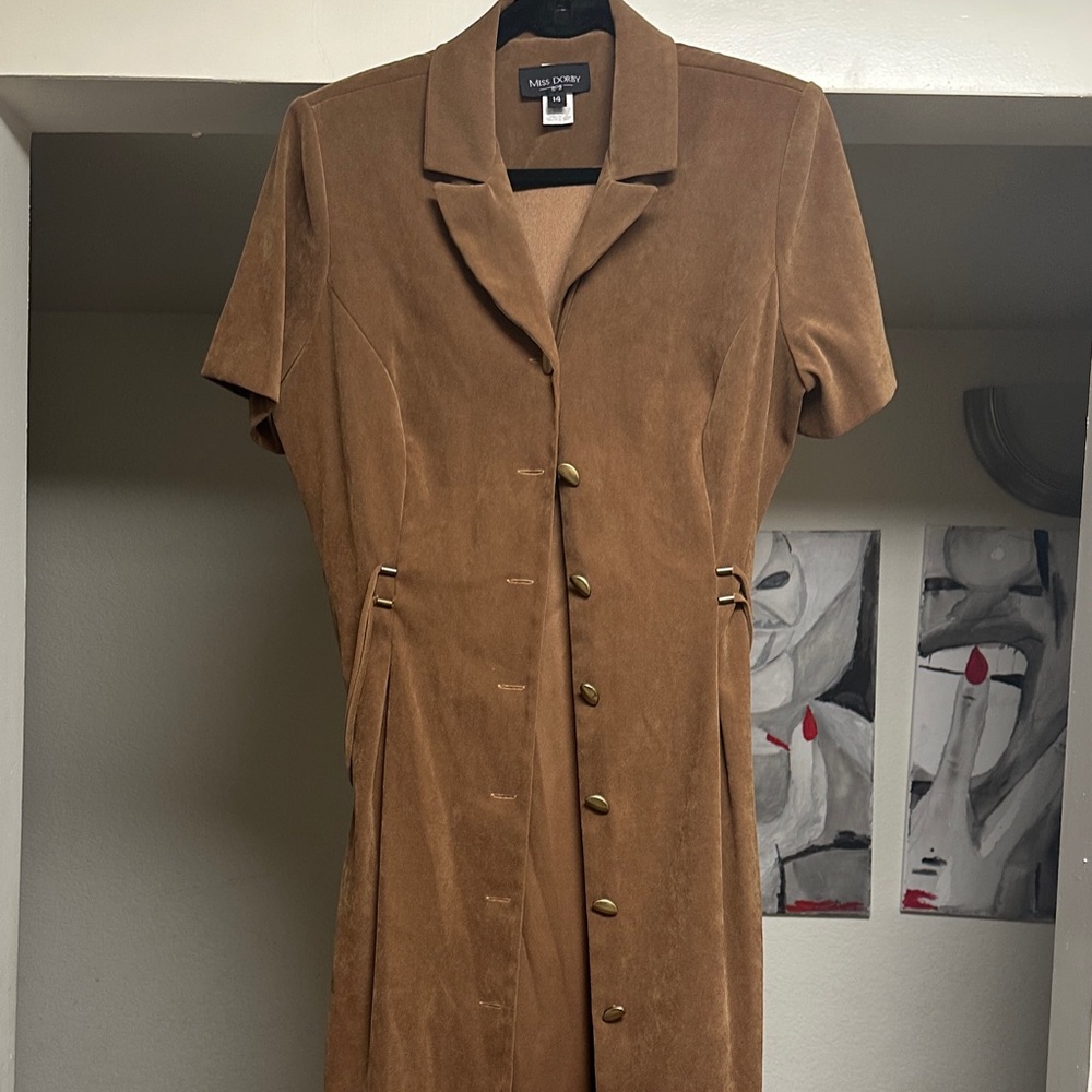 Brown Button-Up Dress